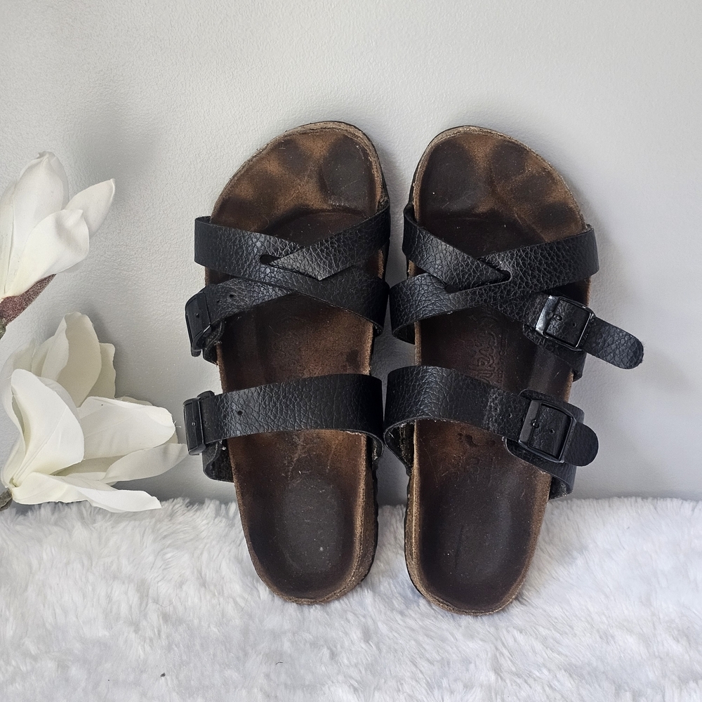 Black Double Strap Sandals